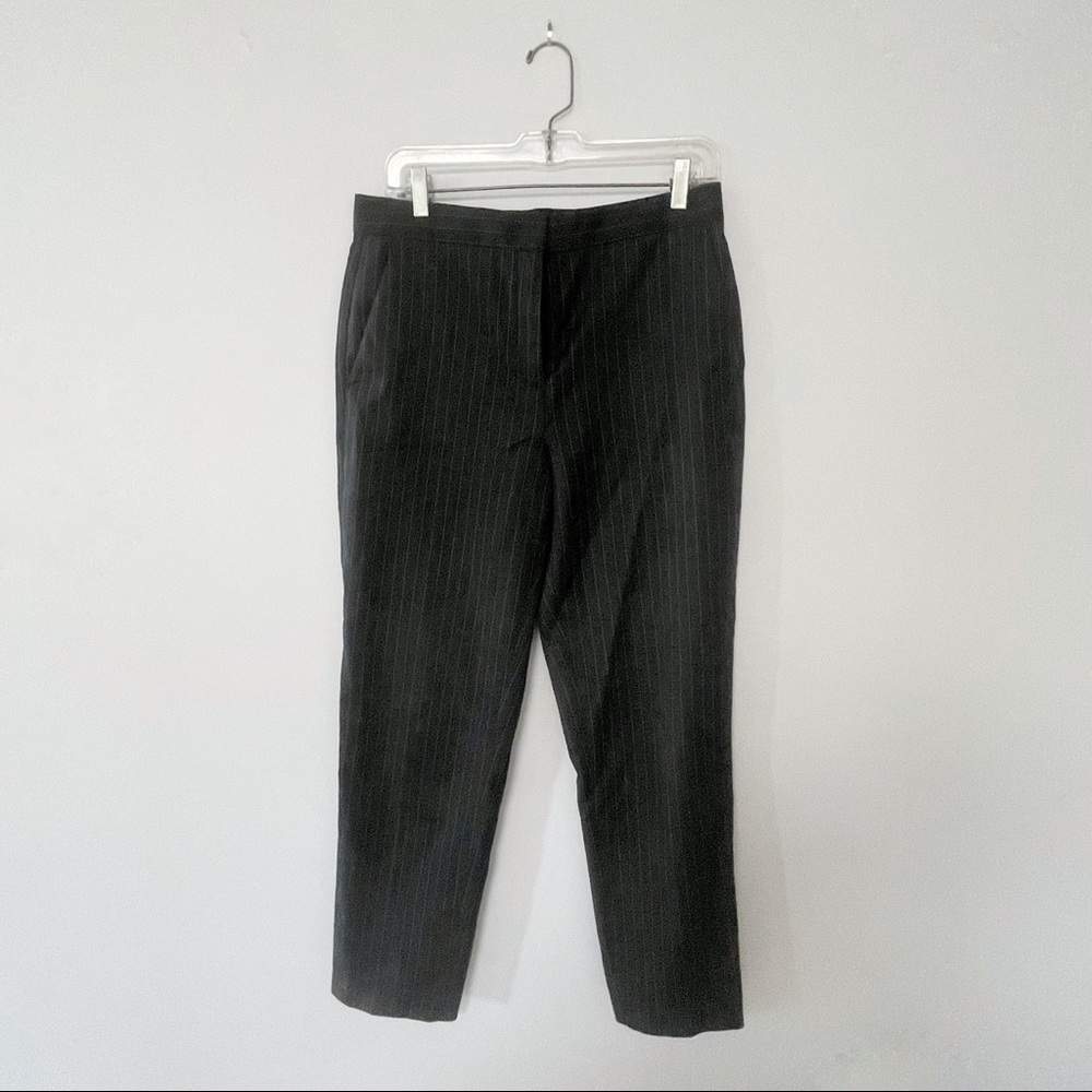 Rag & Bone trouser pants dark grey with blue pinstripe ankle capris length